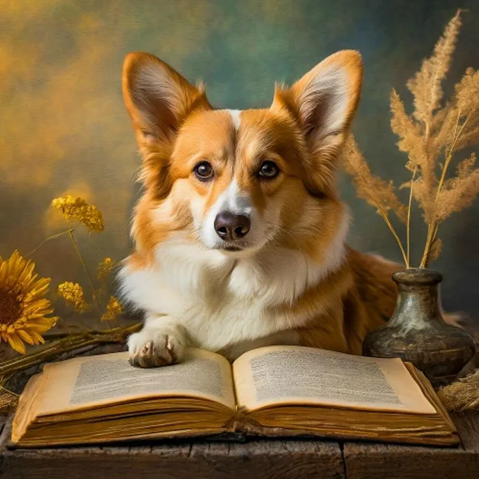 собака с книгой